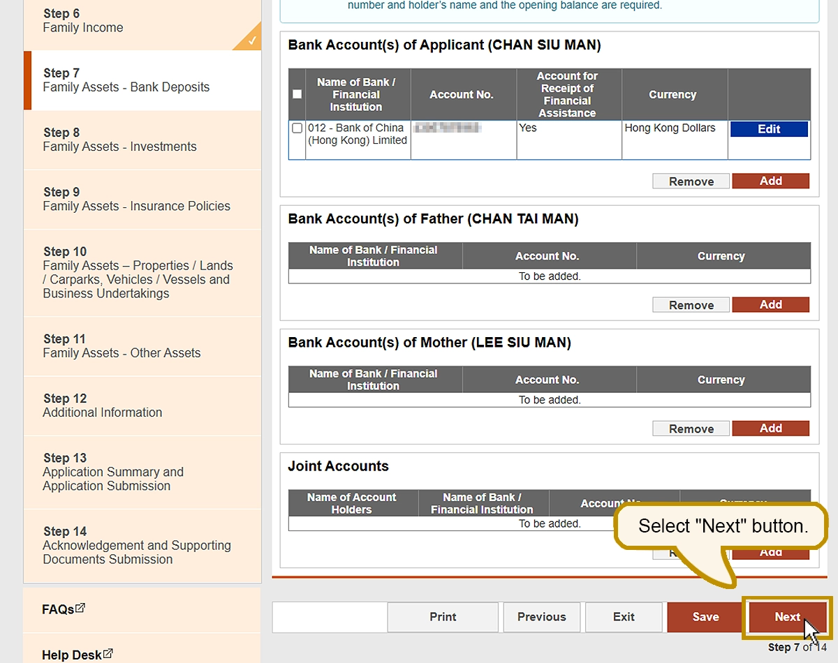 Online Demonstration Financial Assistance Scheme for Postsecondary